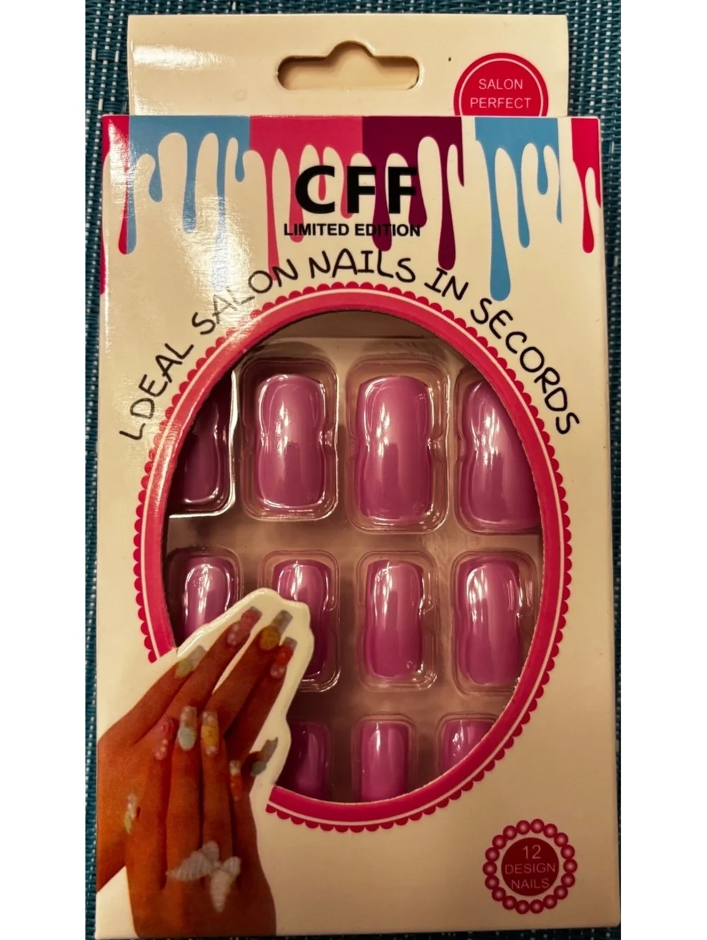 CFF Press On Nails Assorted Styles 10 Packs, 12 Pieces Each Pack